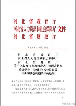 喜报：丰南职教中心在河北省“120工程”综合评价中位列全省第二